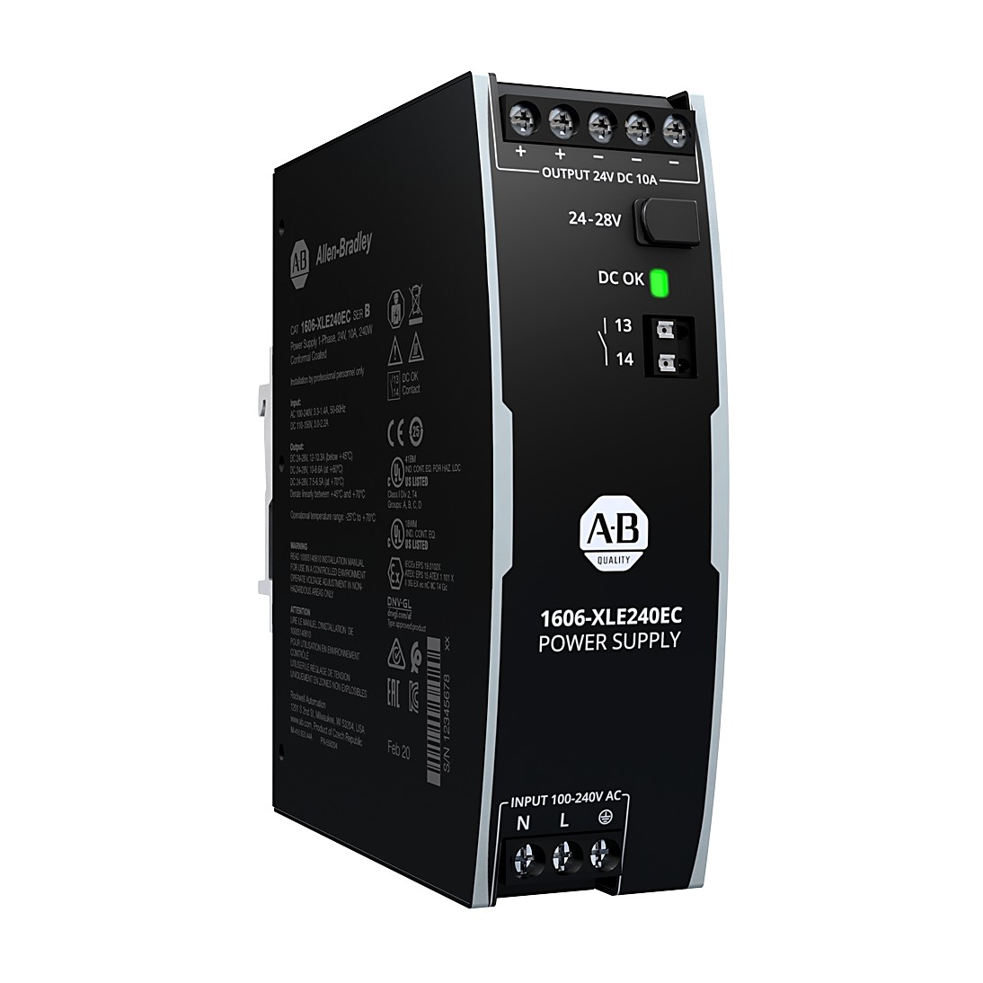 Allen-Bradley 1606-XLE240EP XLE Power Supply 240W 24VDC 10A