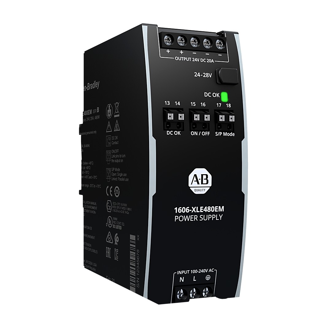 Allen-Bradley 1606-XLE480EM XLE Power Supply 480W 24VDC 20A