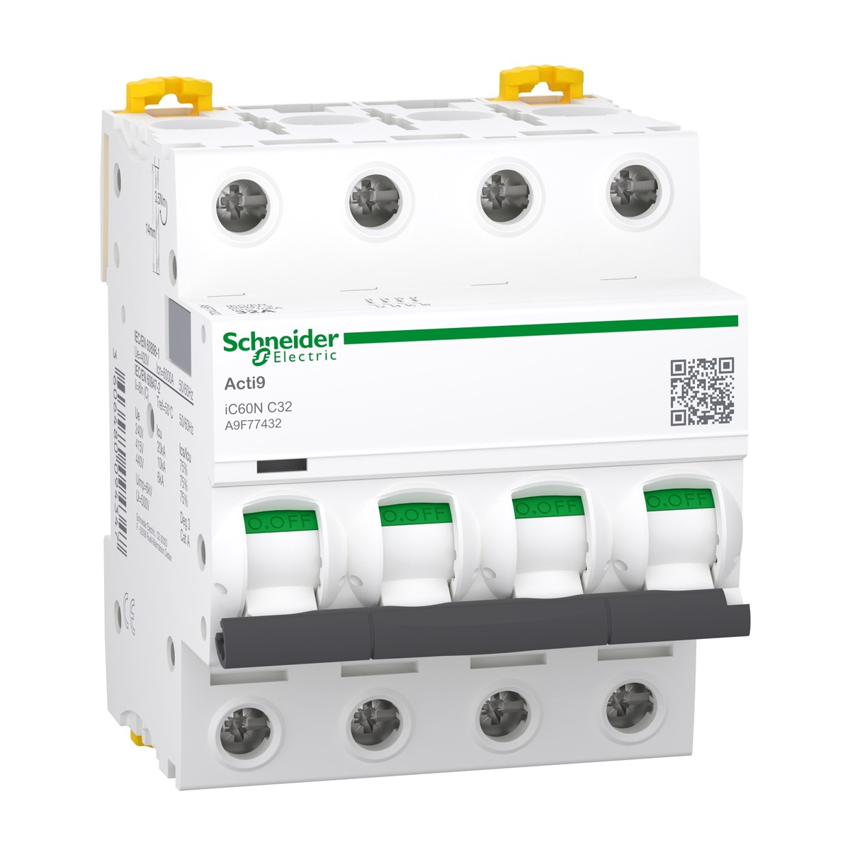 Schneider Electric A9F77432 — Acti9 iC60N MCB 4P 32A C-curve