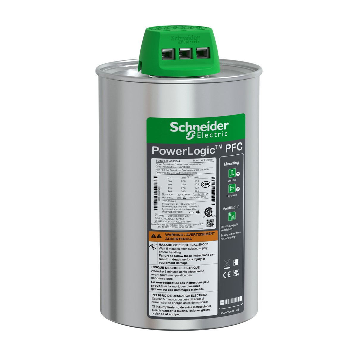 Schneider Electric BLRCH303A000B44 — Heavy duty PowerLogic PFC Capacitor