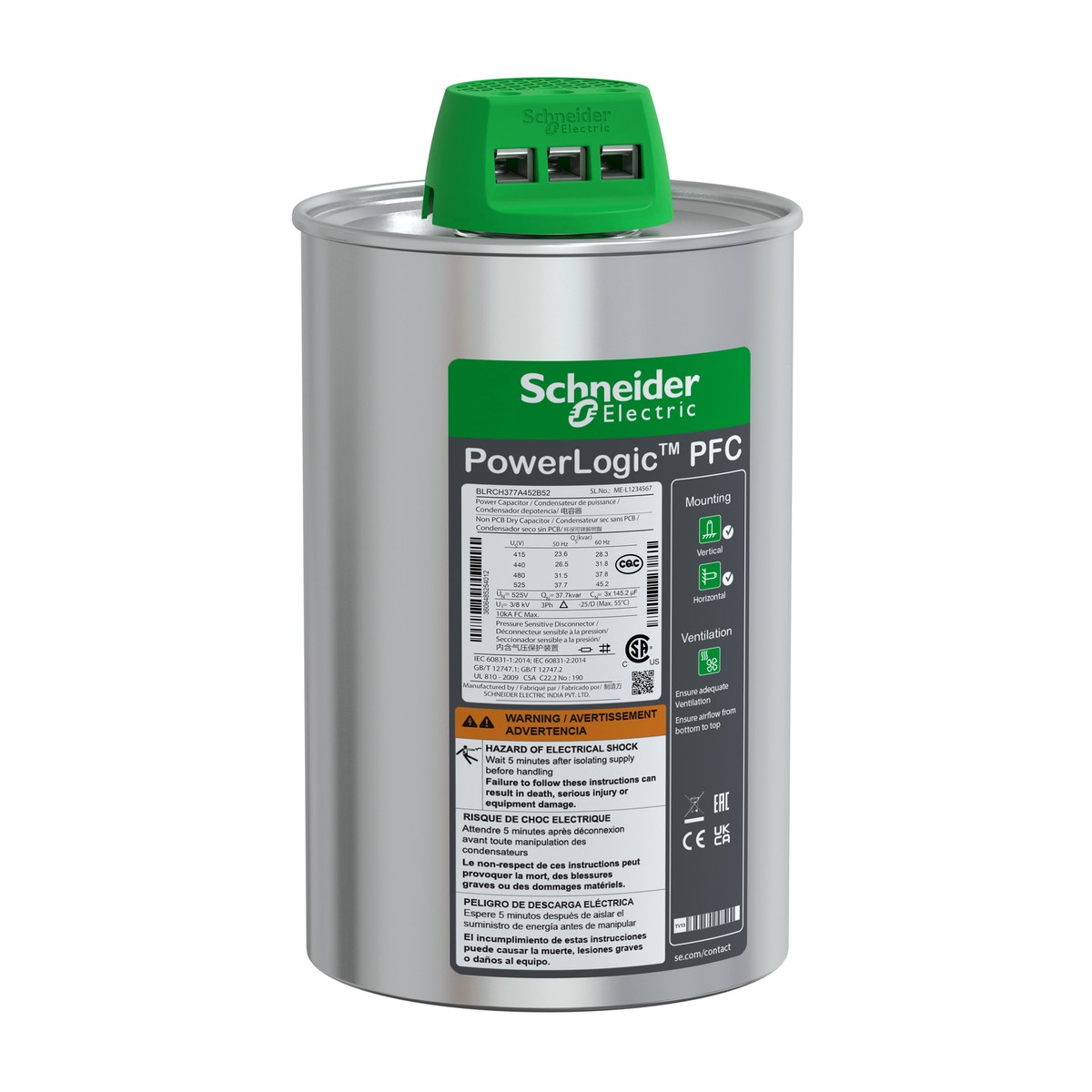Schneider Electric BLRCH377A452B52 — Heavy Duty PFC Capacitor
