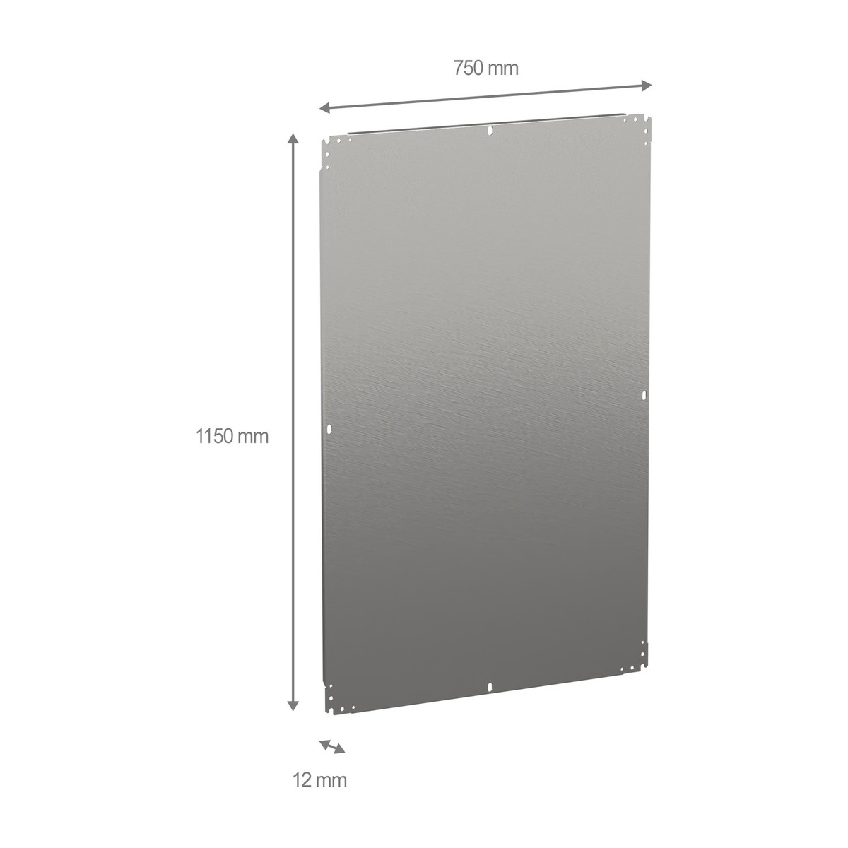 Schneider Electric NSYMM128 — PanelSeT Plain Mounting Plate H1200xW800mm Galvanised Steel
