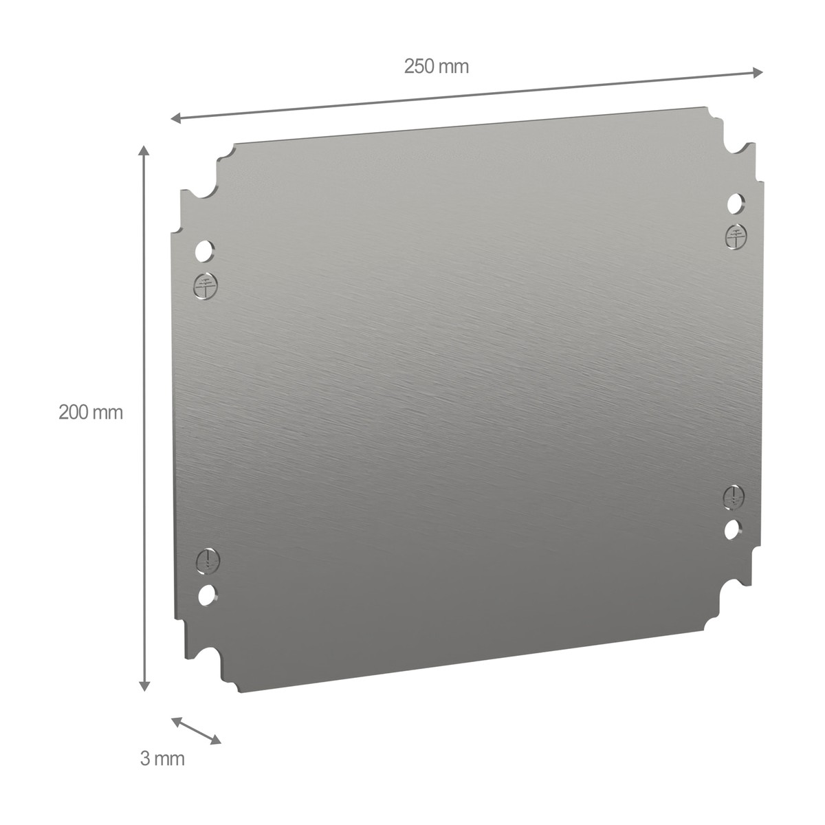 Schneider Electric NSYMM3025 — PanelSeT Plain Galvanised Steel Mounting Plate