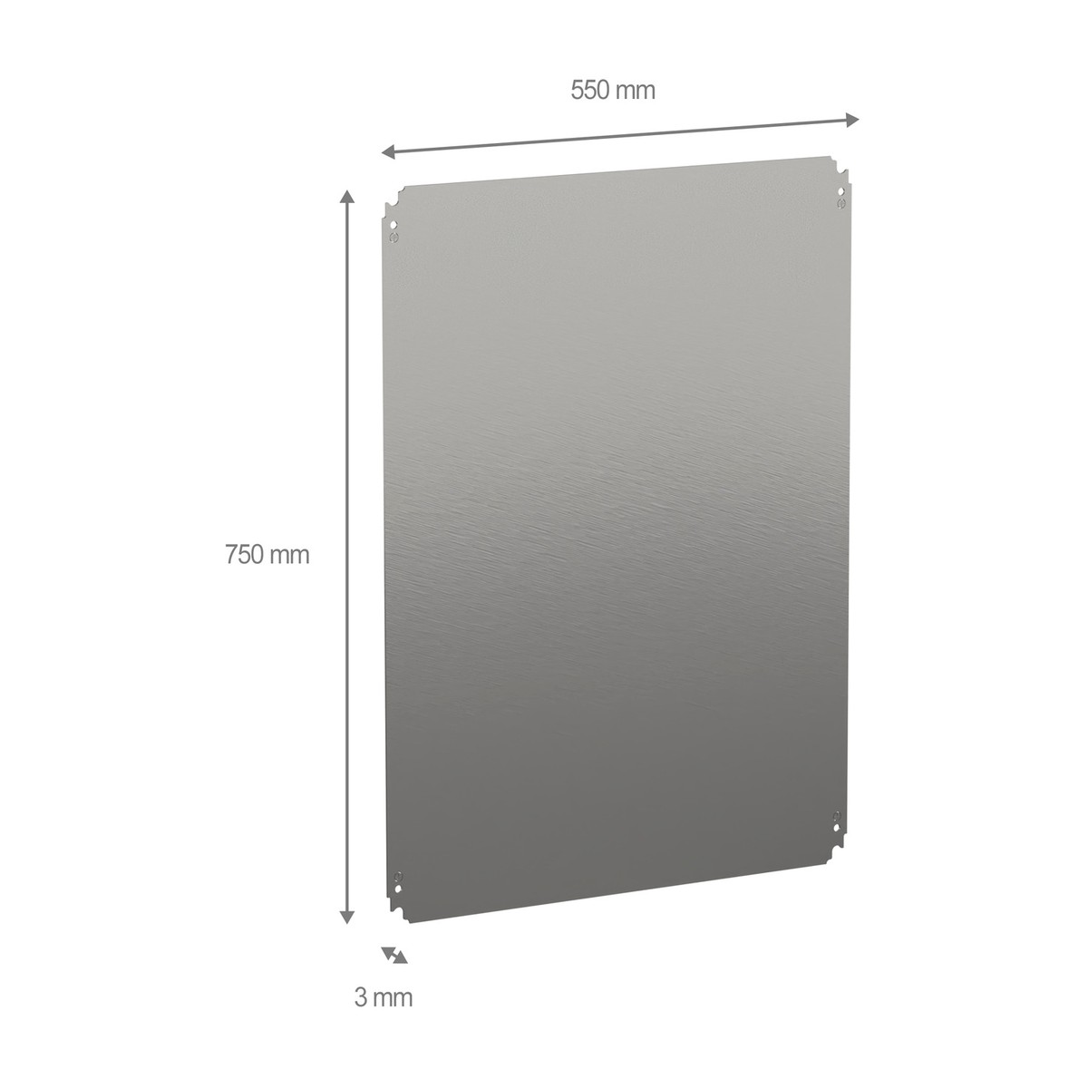 Schneider Electric NSYMM86 — PanelSeT Galvanised Steel Plain Mounting Plate 750x550mm