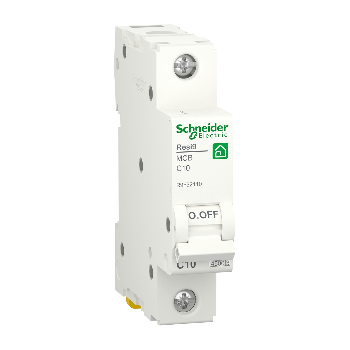 Schneider Electric R9F32110 — Resi9 Miniature Circuit Breaker 1P 10A C-curve 4500A