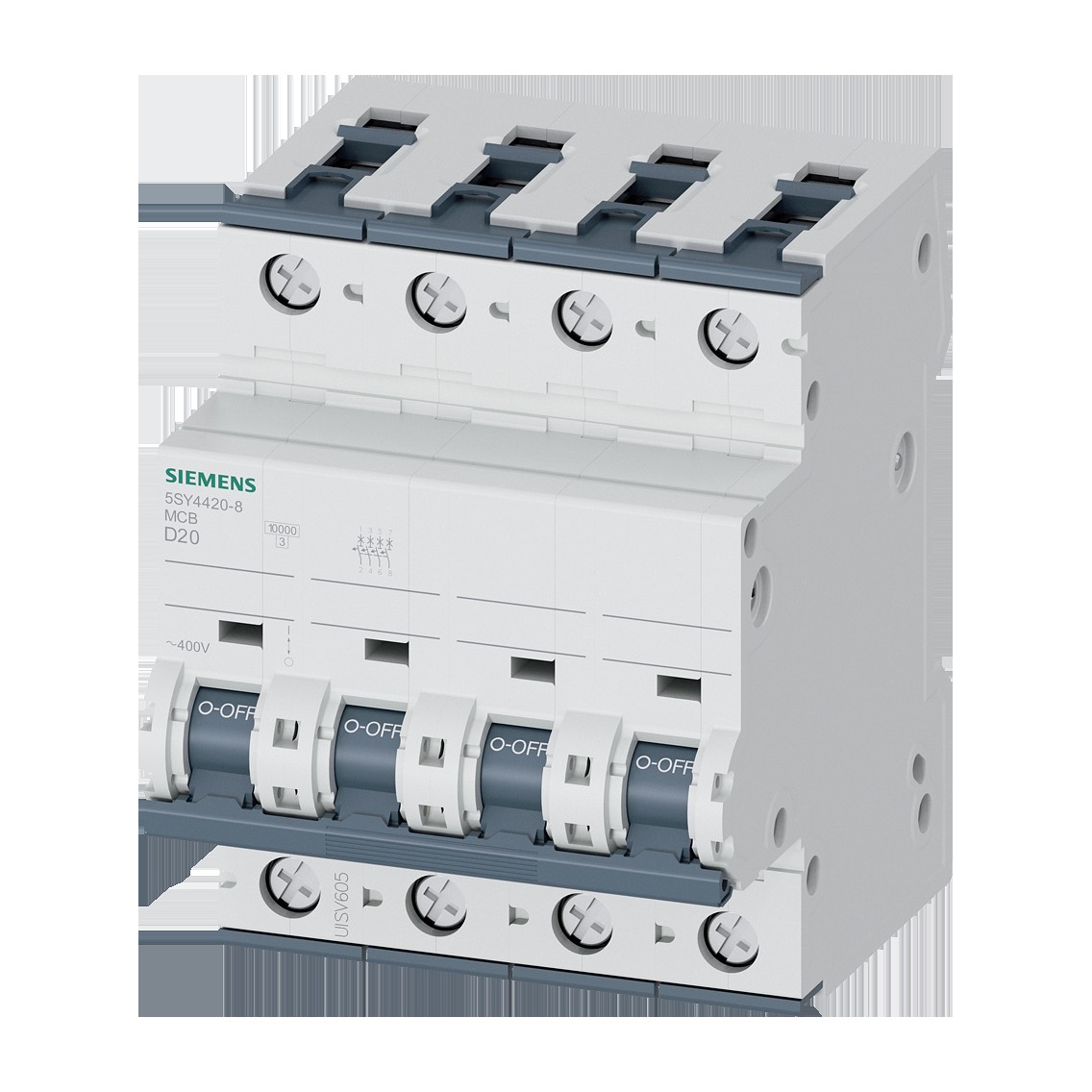 Siemens 5SY4420-8 5SY MCB 4-pole 20 A D-curve 10 kA