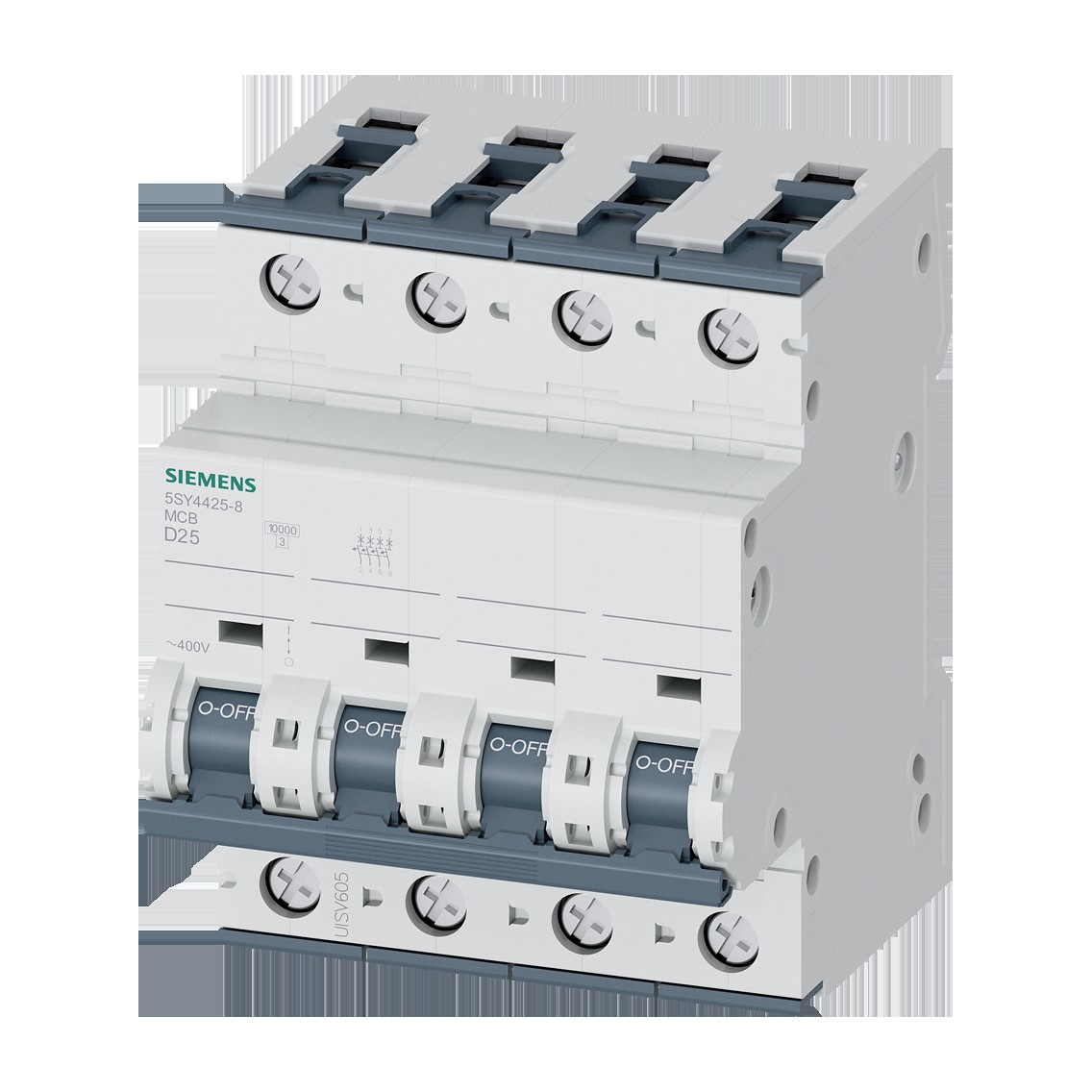 Siemens 5SY4425-8 5SY MCB 4-pole 25 A D-curve 10 kA