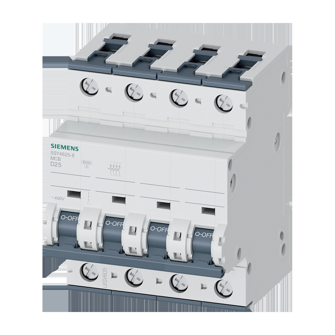 Siemens 5SY4625-8 5SY MCB 3+N-pole 25 A D-curve 10 kA